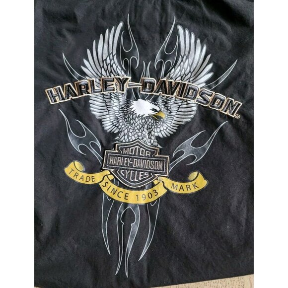 Harley Davidson Shirt Embroidered Long Sleeves Mens XLT Vintage Button Down - Picture 7 of 11